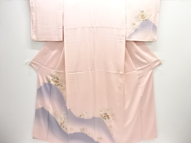 JAPANESE KIMONO / HOMONGI / SILK / FLORAL PLANTS